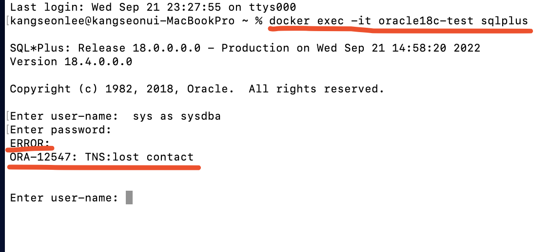 [mac] JDBC Oracle Terminal 오류 해결