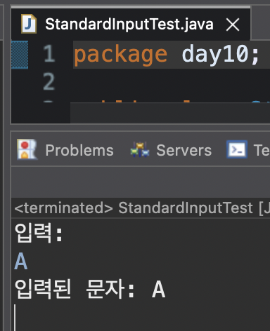 StandardInputTest 실행 결과
