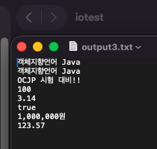 PrintWriterTest 파일 내용 결과