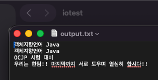FileWriterTest 파일 내용 결과
