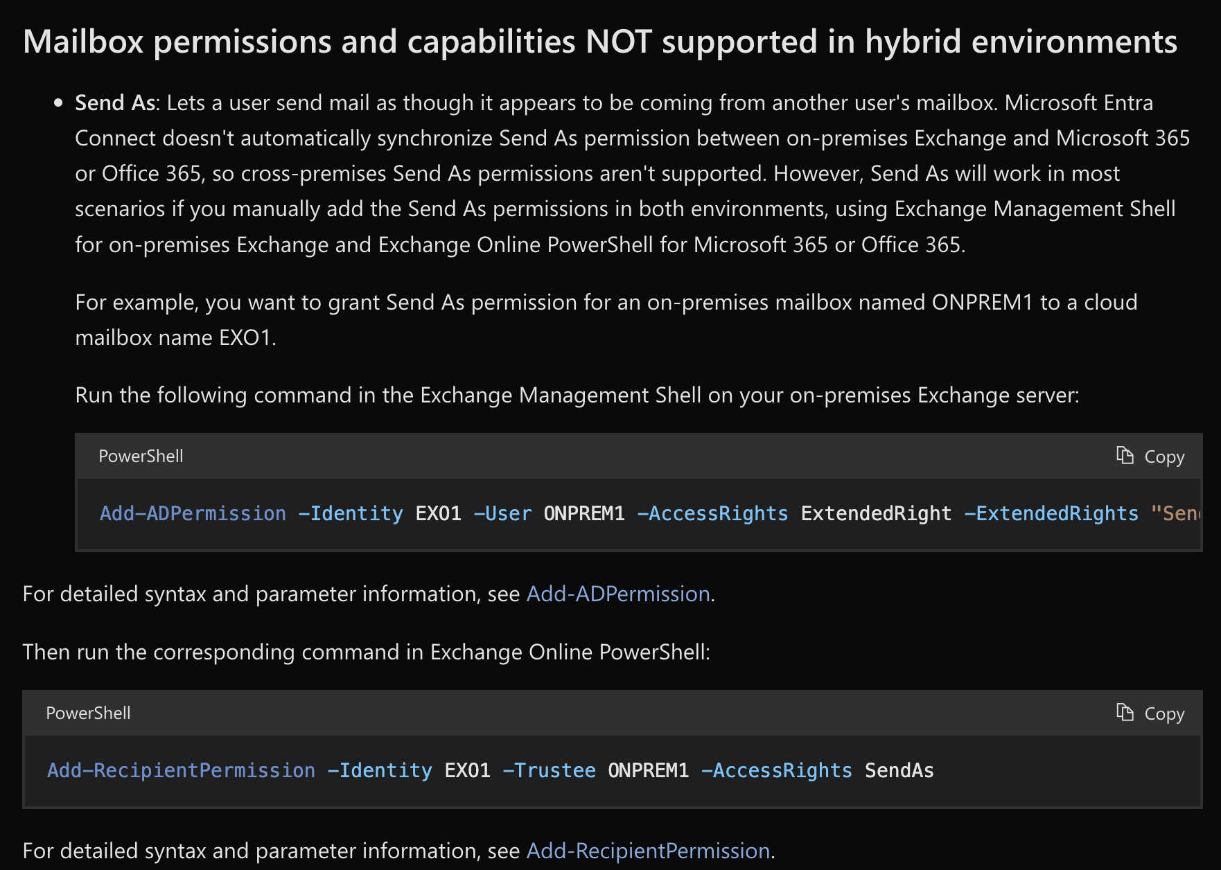 Permissions in Exchange hybrid deployments