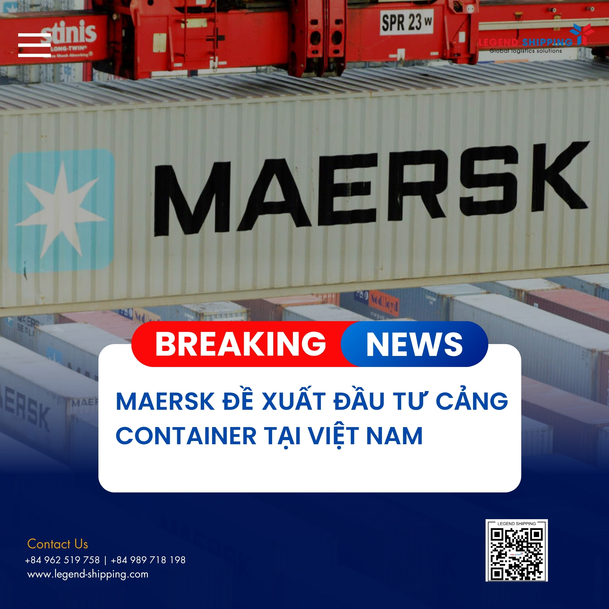 MAERSK ĐỀ XUẤT ĐẦU TƯ CẢNG CONTAINER TẠI VIỆT NAM