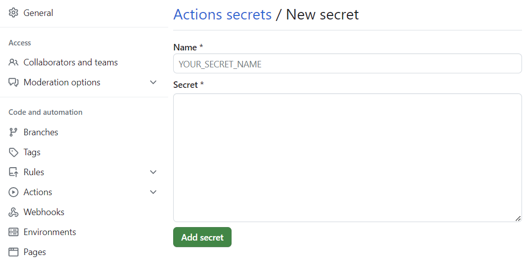 New Secret