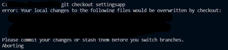 git error - Your local changes to the following files would be