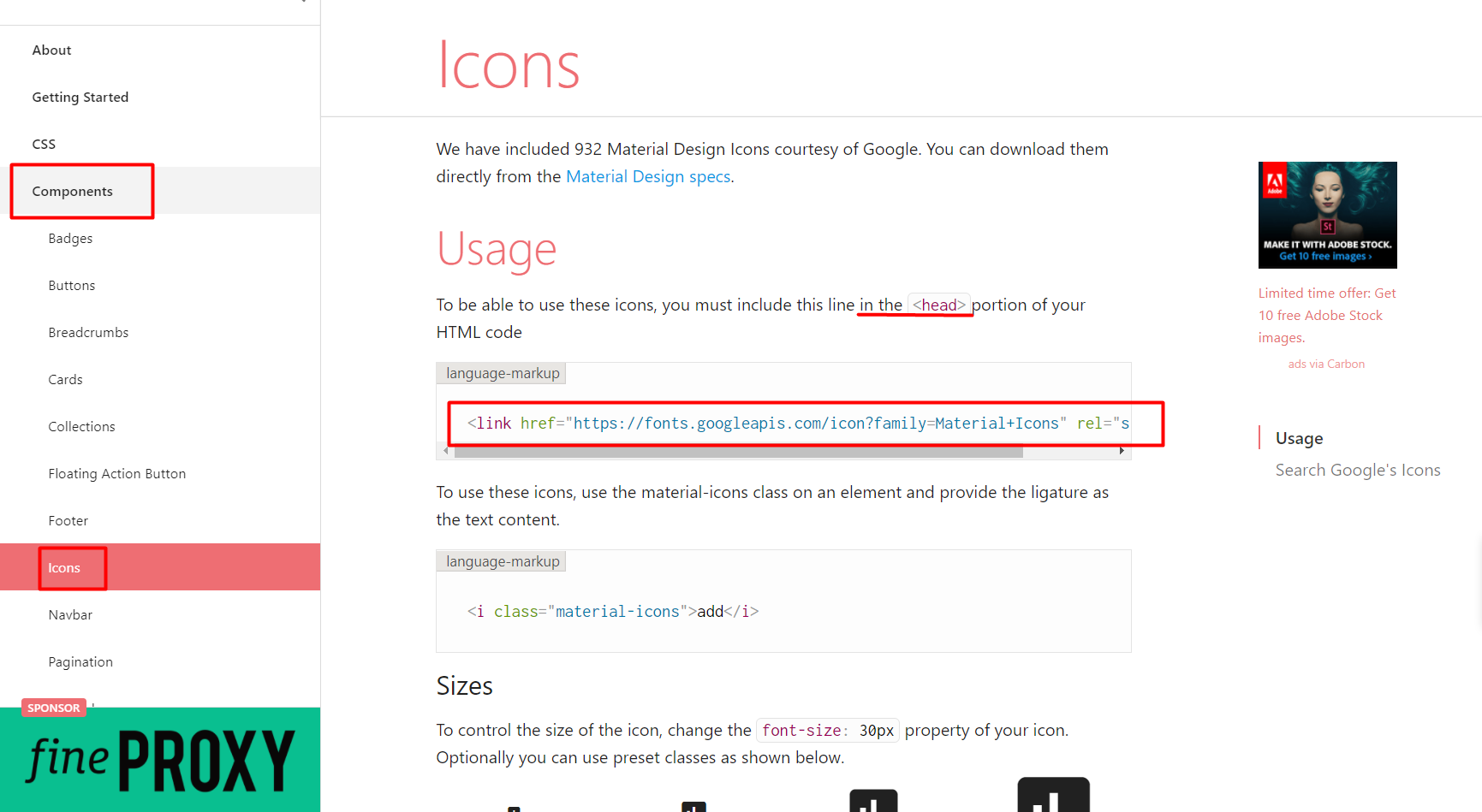 Materialize CSS 속성: 글자, 아이콘, 이미지, 동영상