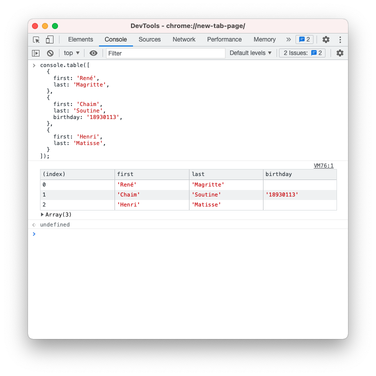 Chrome Devtools - Console + Console API