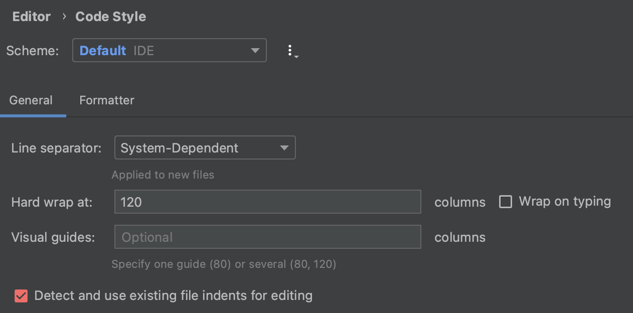 storm 설정 tab size, page up / page down