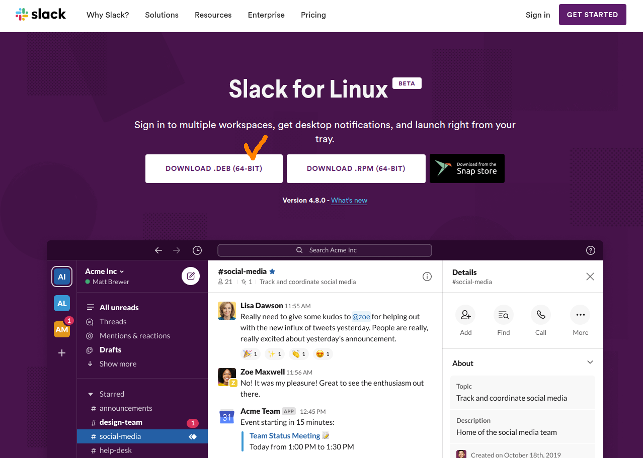 Slack Terminal.app ubuntu / Slack 설치