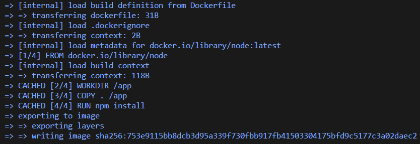 docker cached