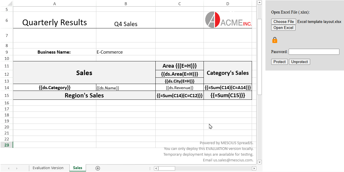 JavaScript Excel .xlsx Viewer Component