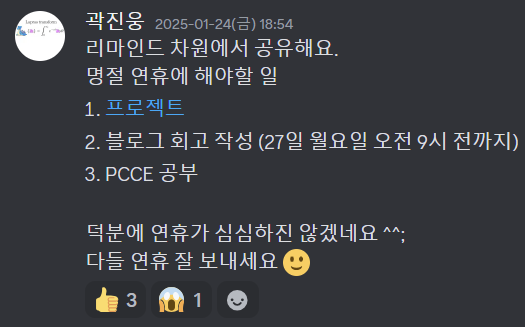 연휴동안 할 일