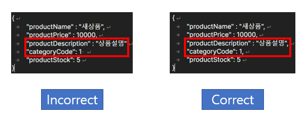 해결 완료. 201 created