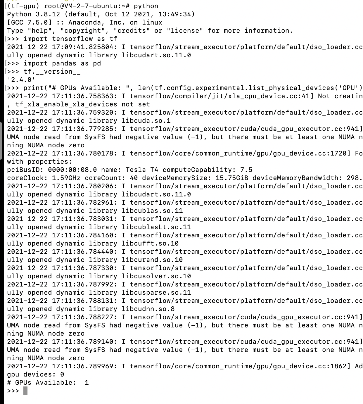 jupyter notebook GPU 연결하기(텐센트 클라우드)