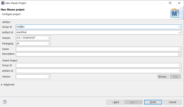 New Maven Project - Configure project