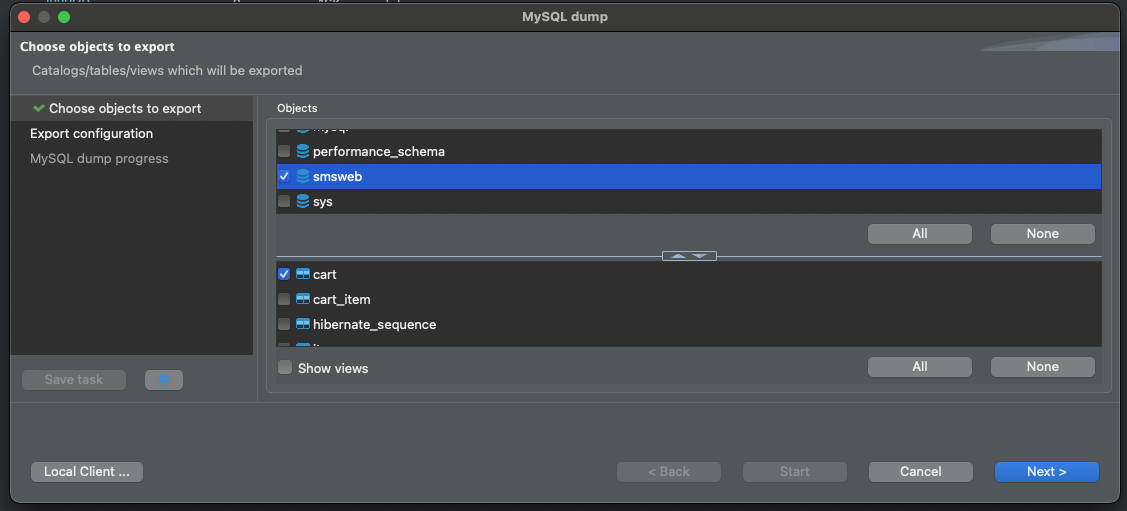 MySQL dump