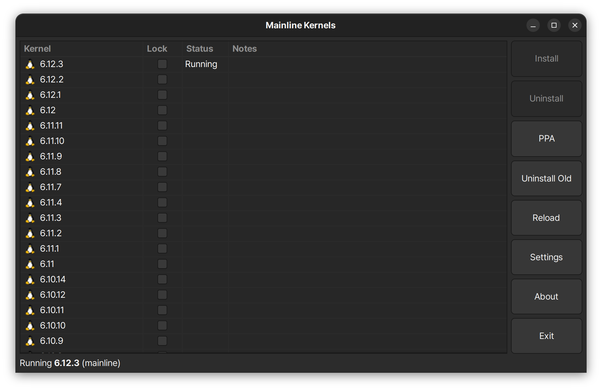 Mainline Kernels Screenshot