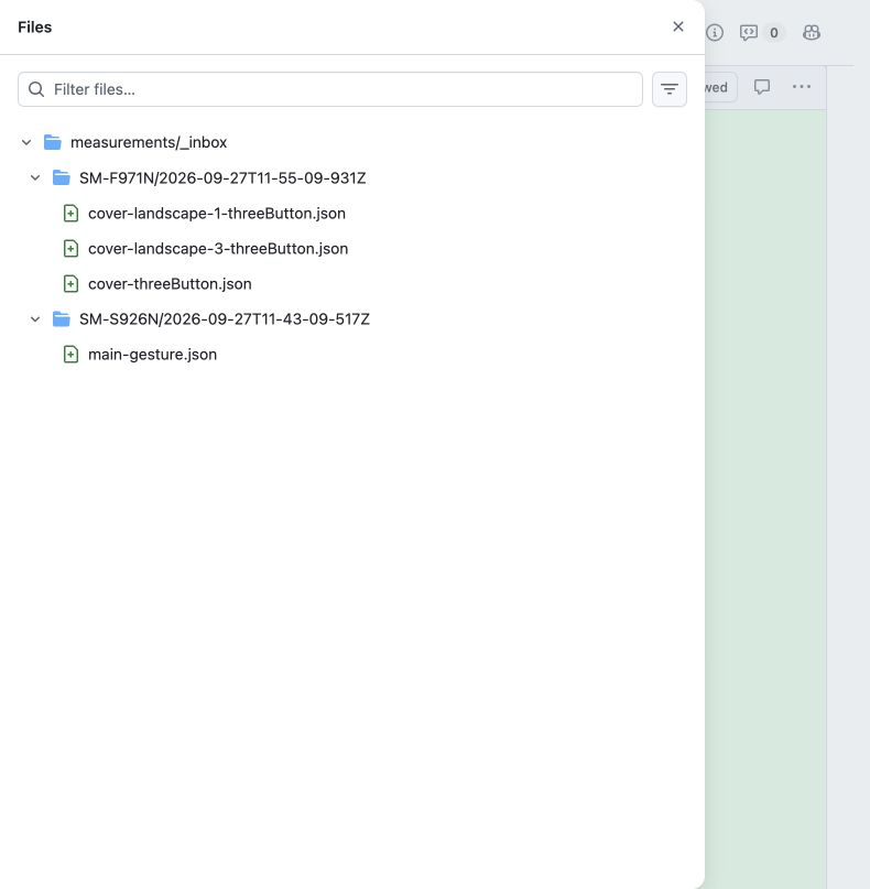 Flip8 RTL File Browser에서 JSON 파일 행과 다운로드 아이콘