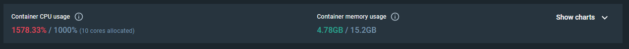 CPU 버전 Docker CPU 사용량