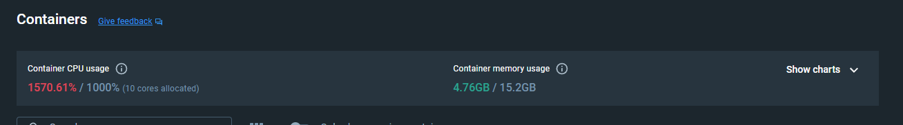 Docker CPU 사용량