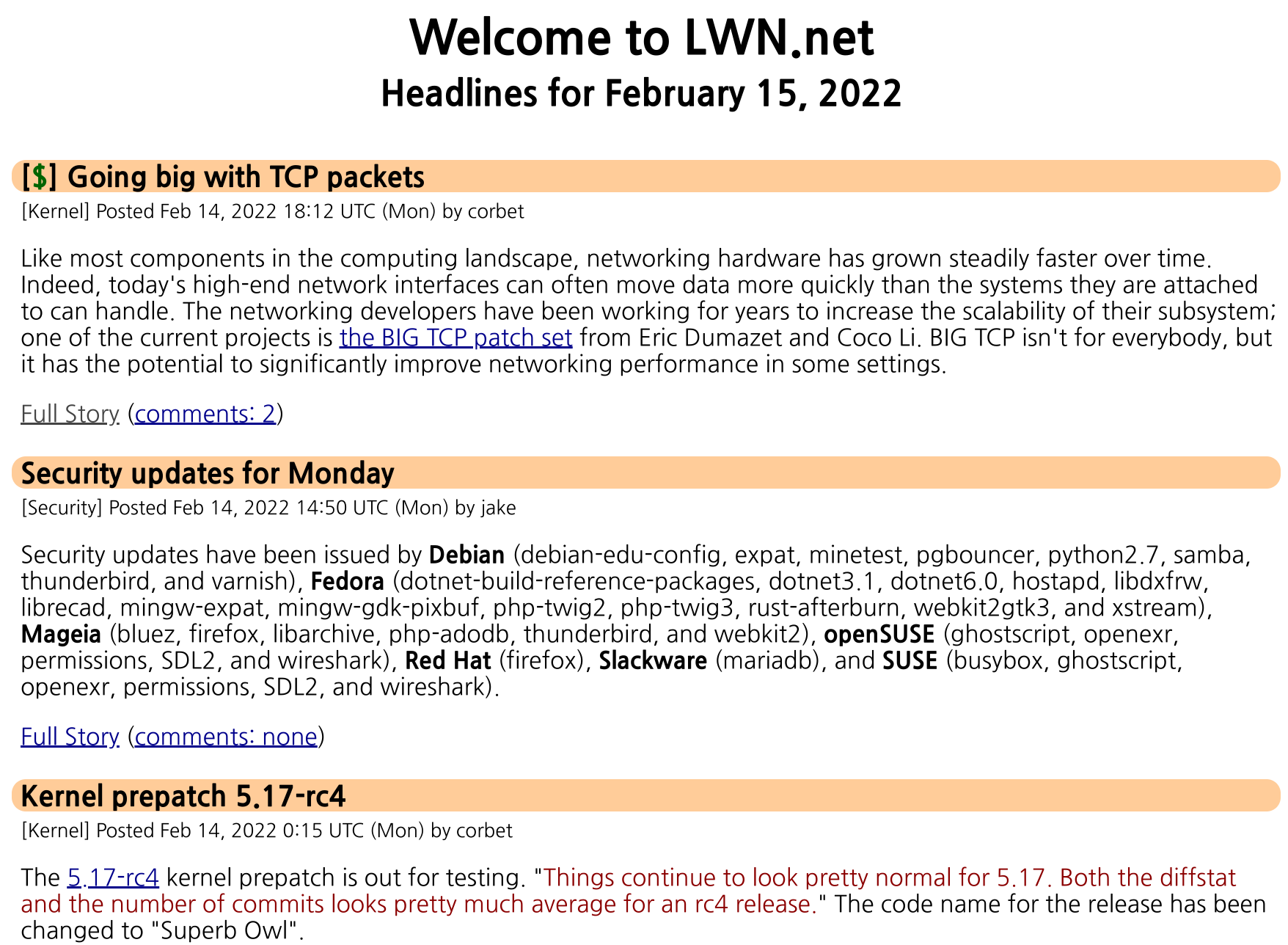 [Linux Kernel] LWN.net, mailing list 구독