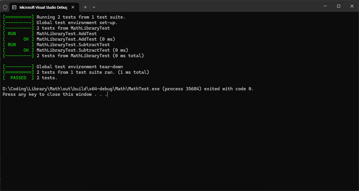 Cross-platform shared library with google test using CMake