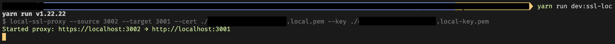 yarn run dev:ssl-loc 화면
