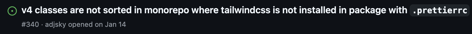 tailwind css prettier github issue