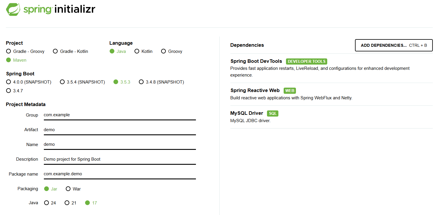 Springboot maven Project with intelliJ