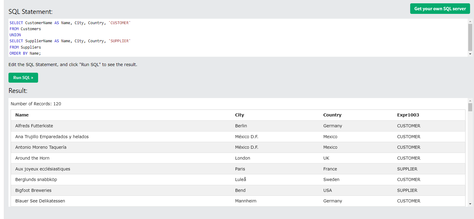 MySQL 공부 6 ( UNION )