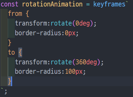 styled components animation & selector