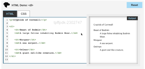 HTML 구조, 목록, 표