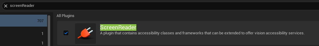 스크린 리더 플러그인 설치 창