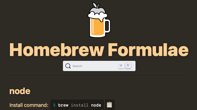 Node.js HomeBrew