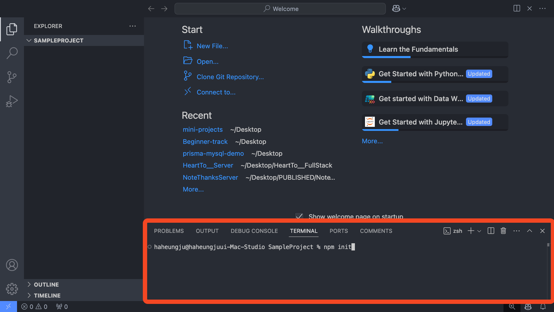 VSCode 터미널