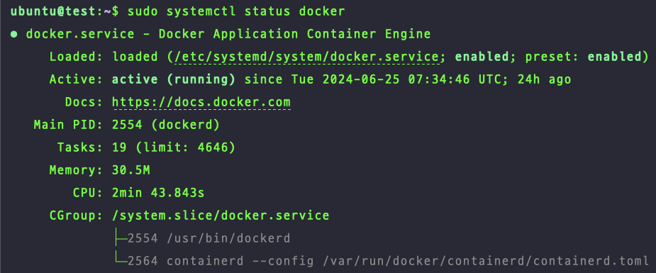 systemctl status docker