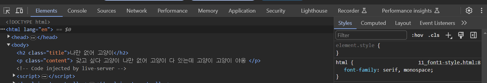 개발자도구font