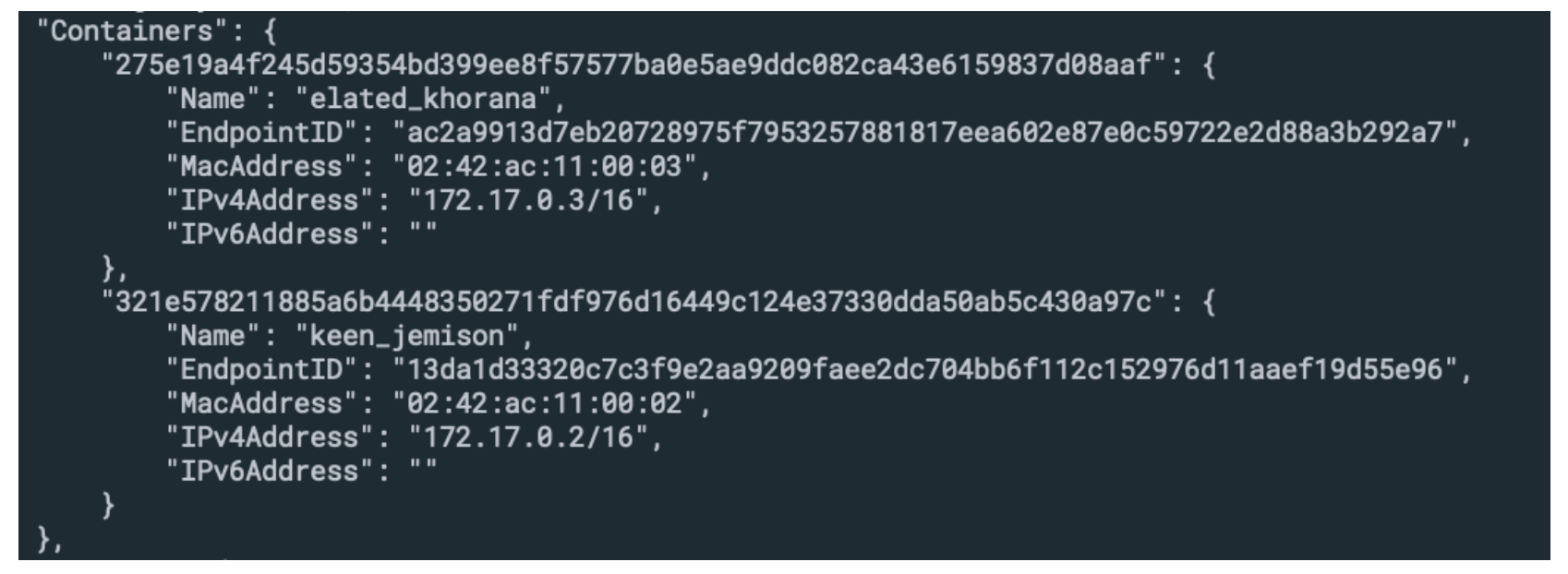 docker network inspect bridge