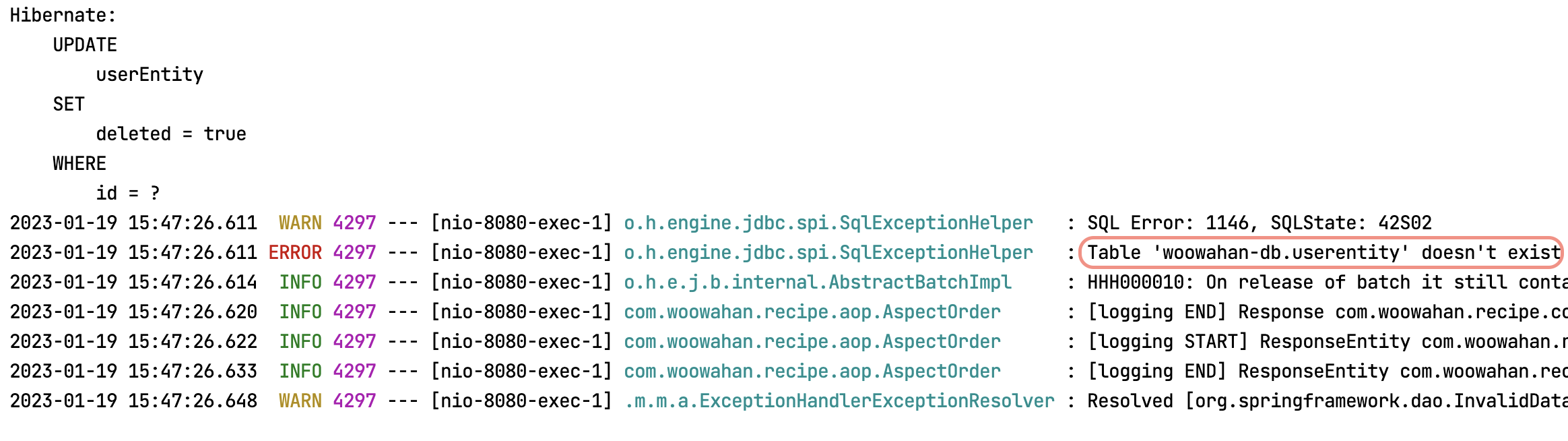 Could Not Execute Statement; SQL [n/a]; Nested Exception Is Org ...