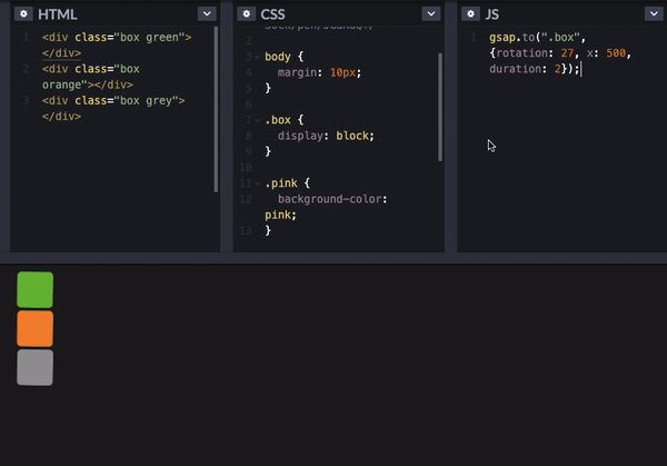 GSAP 자바스크립트 애니메이션 라이브러리