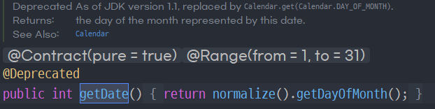 deprecated getDate()