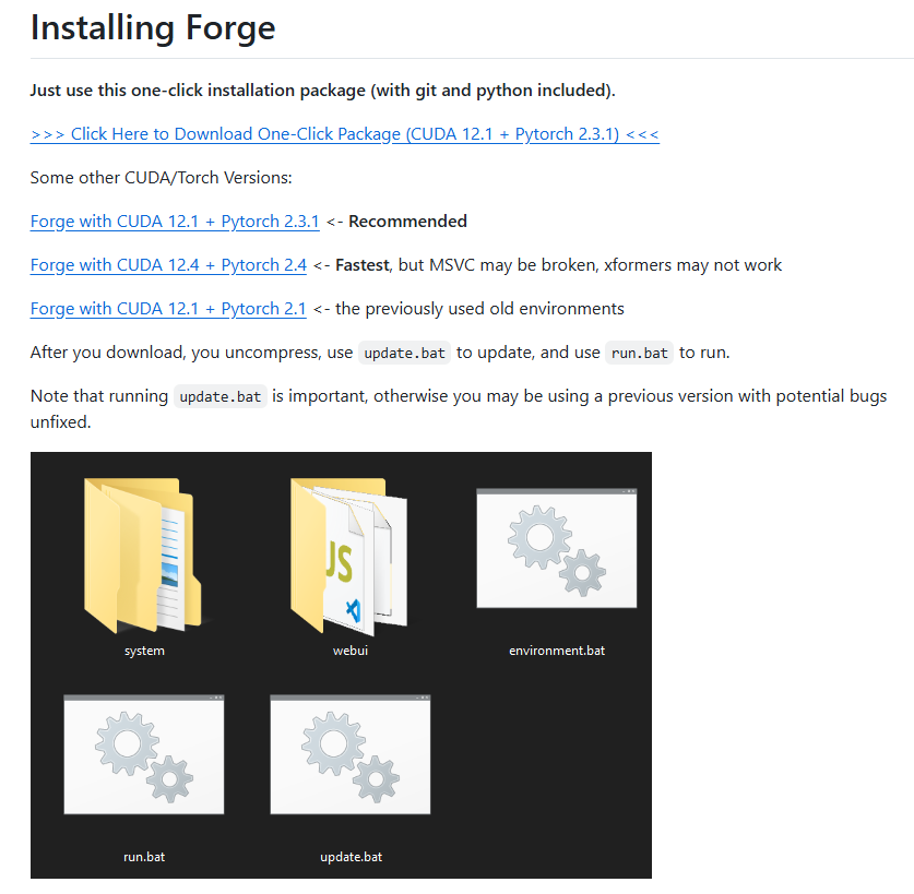 Stable Diffusion Forge WebUI GitPage
