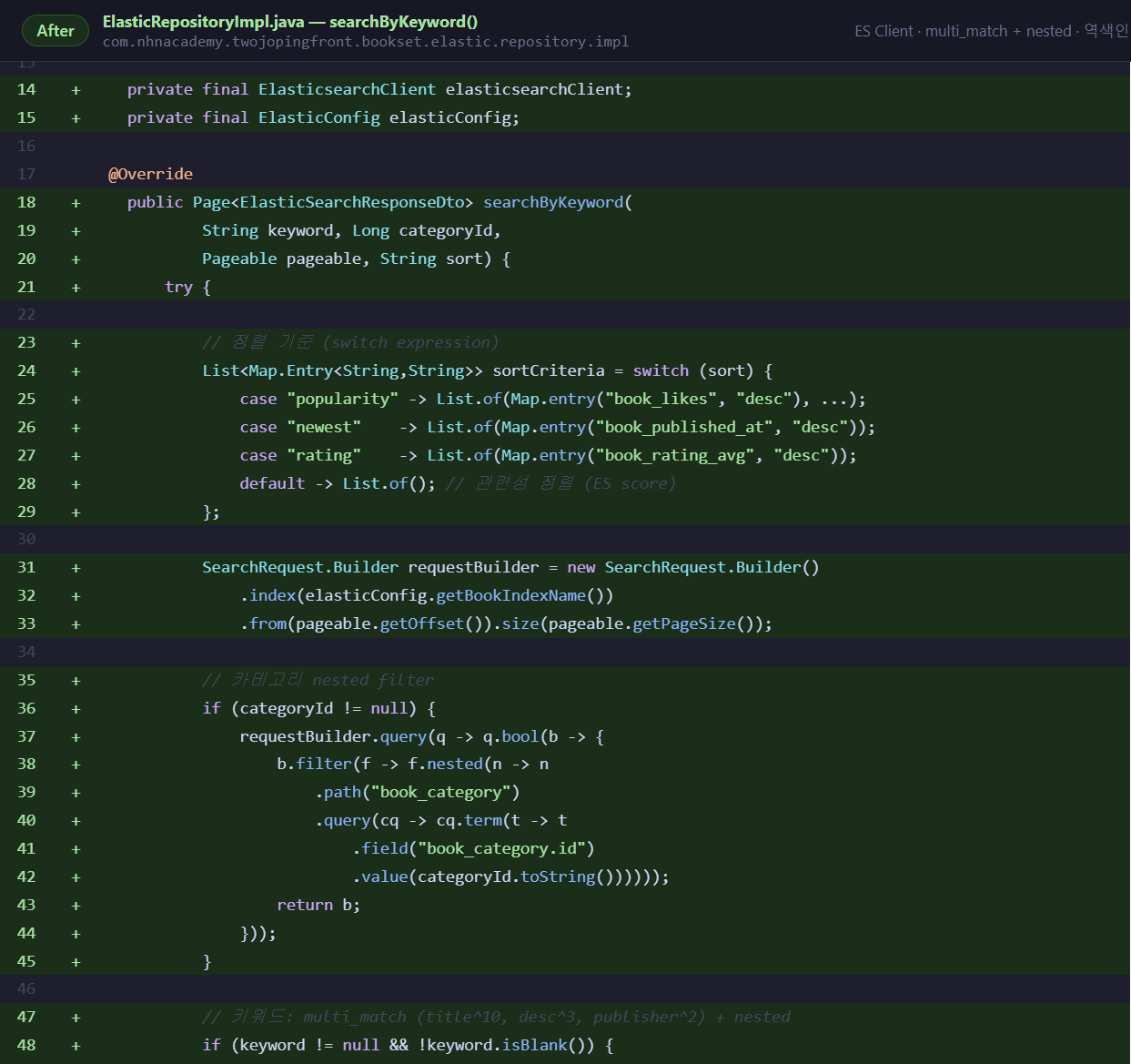 Repository After 상단 — switch expression