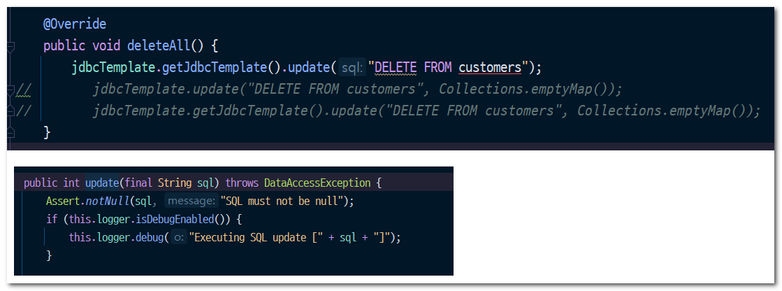 Spring Jdbctemplate Delete Query Example