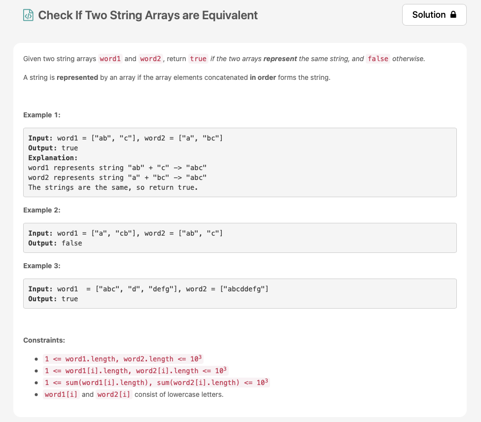 1662-check-if-two-string-arrays-are-equivalent-leetcode-hindi-c-youtube