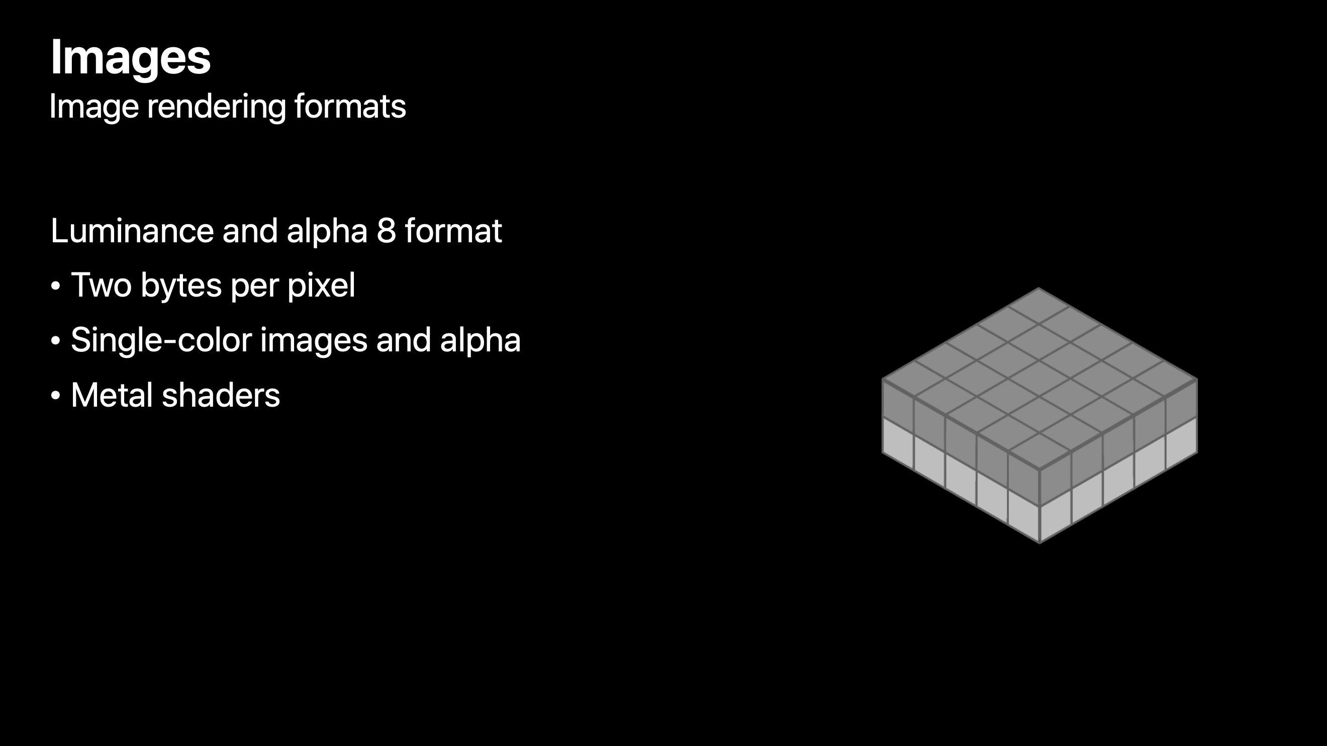 Luminance And Alpha 8 format