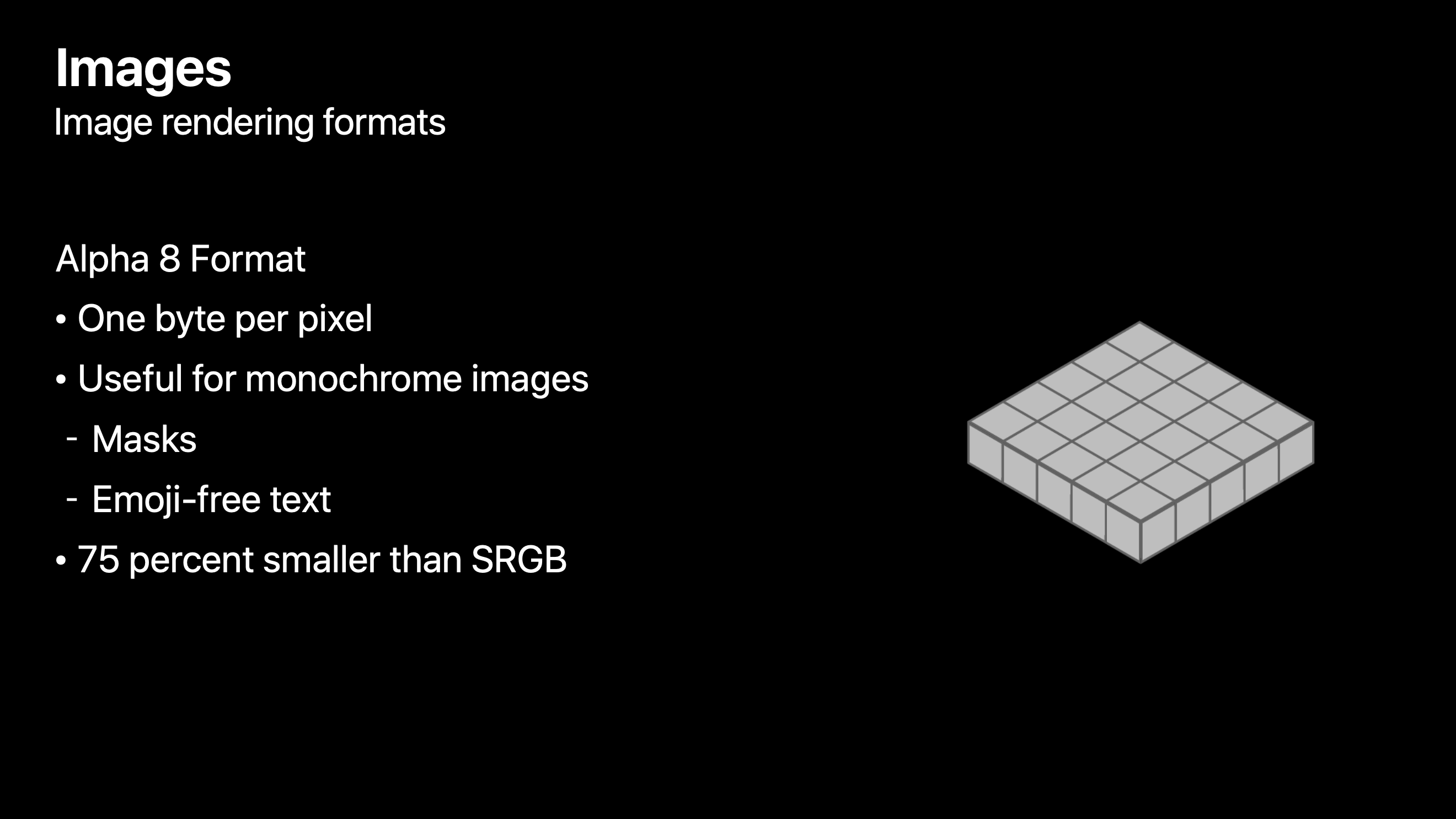 Alpha 8 format