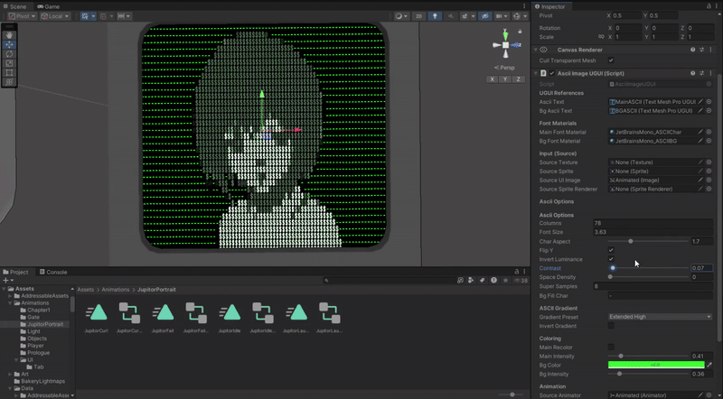 [목성의 노래] Unity ASCII 렌더러 공유 및 개발일지