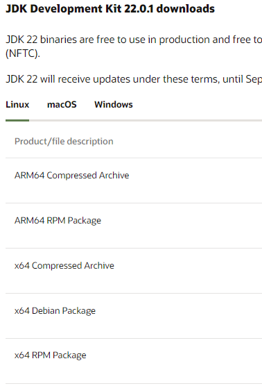 JDK downloads