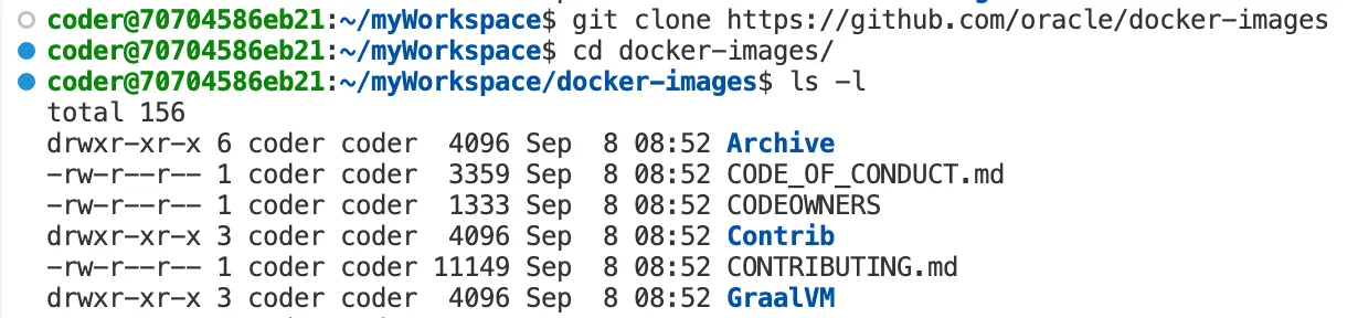 Oracle Docker 이미지 저장소 복제 이미지