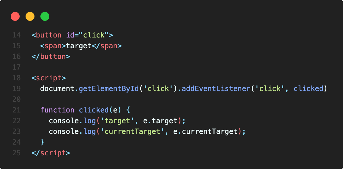 js target html element